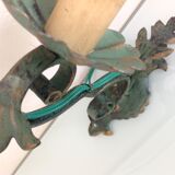 Applique vintage en tole peinte effet vert de gris