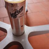 Swivel leather armchair from the 70s, Italian design.