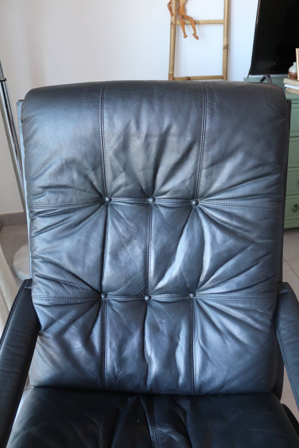 Siesta armchair Westnofa ingmar relling vintage black leather