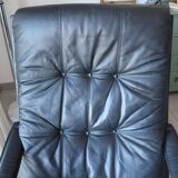 Siesta armchair Westnofa ingmar relling vintage black leather