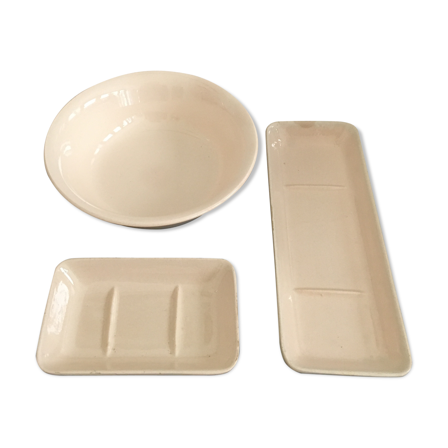 Set cup and soap holder Digoin Sarreguemines