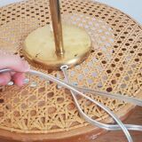 Golden hinged desk lamp