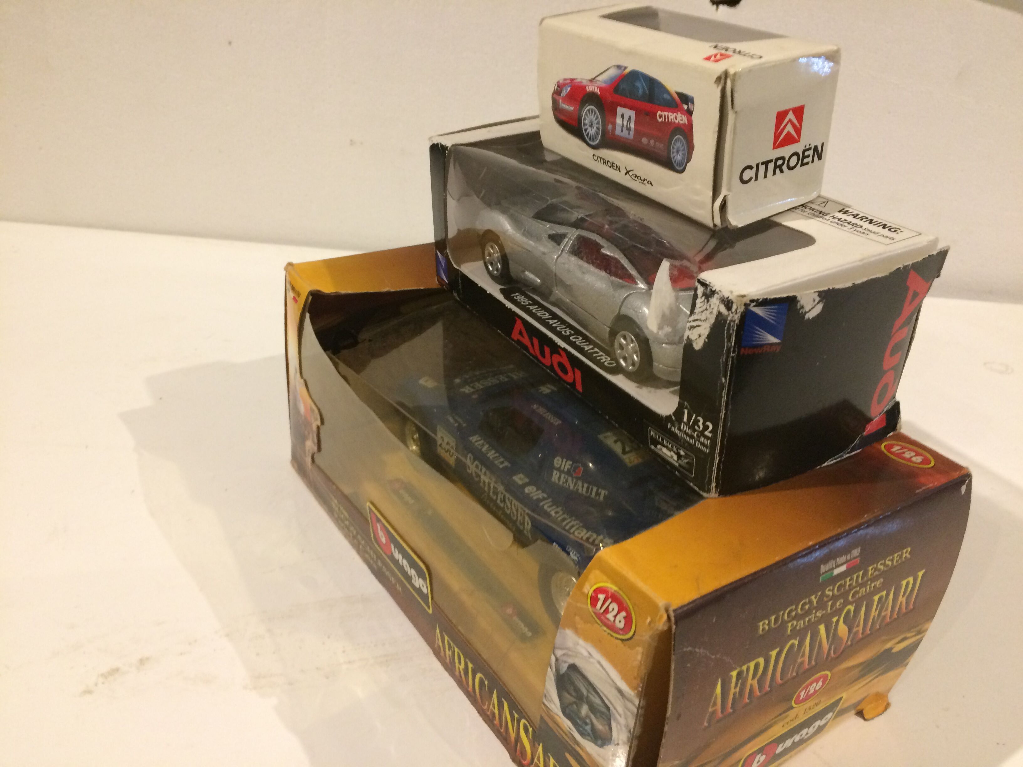 3 cars rally lot collectible car