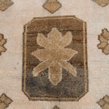Brown and beige wool oushak rug 286x181cm