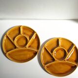 6 enamelled earthenware plates