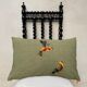Upcycled cushion "les p'tits oiseaux" - 40x60 cm- linen & canvas