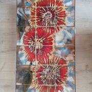 Vintage coffee table metal chrome annes 70 painted ceramic sign vallauris la grange