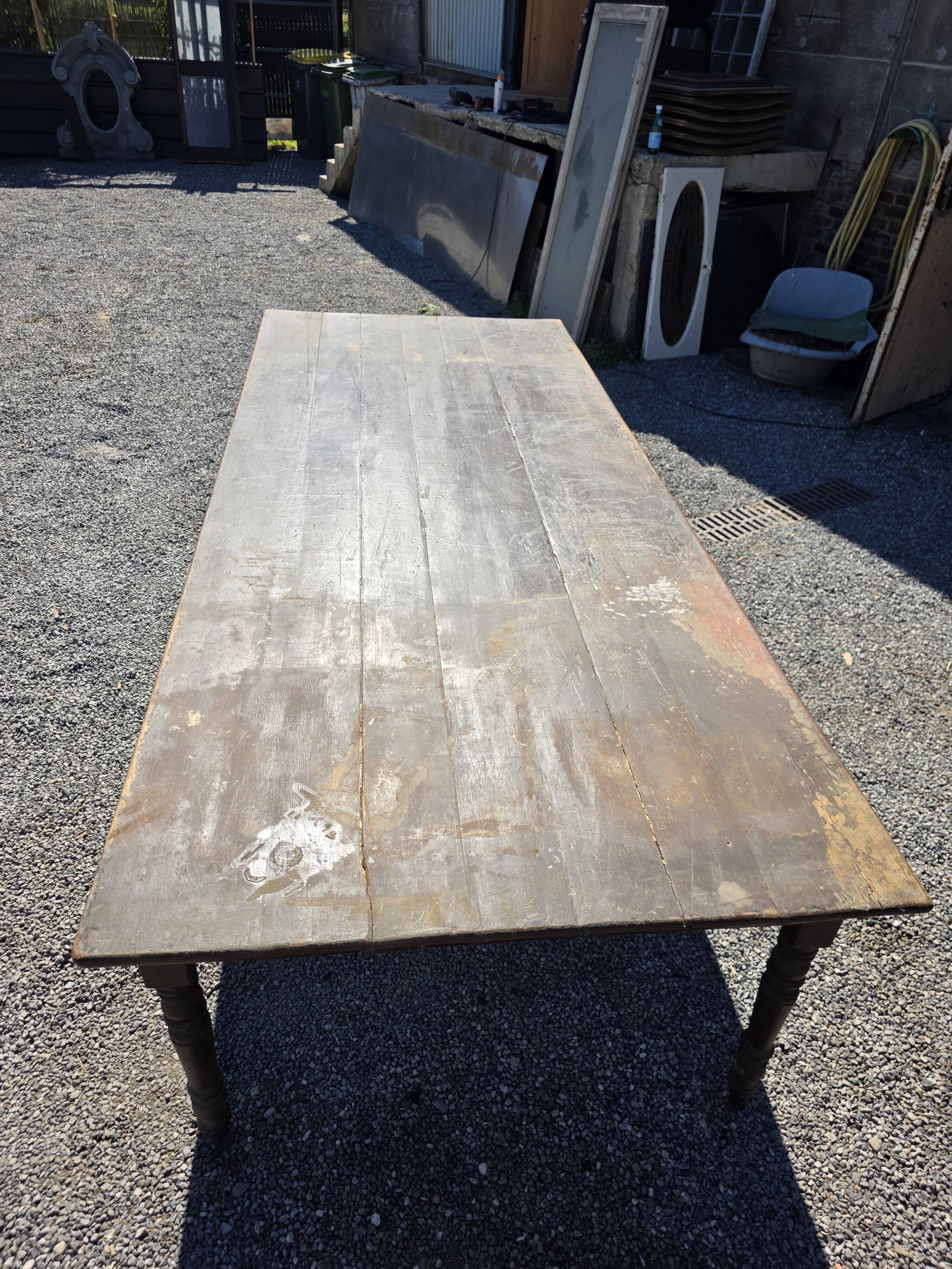 Table de ferme ancienne XXL , 268 × 110cm