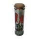 Bocal herboristerie "Epidendrum Vitellinum" en verre décoré et capuchon liège