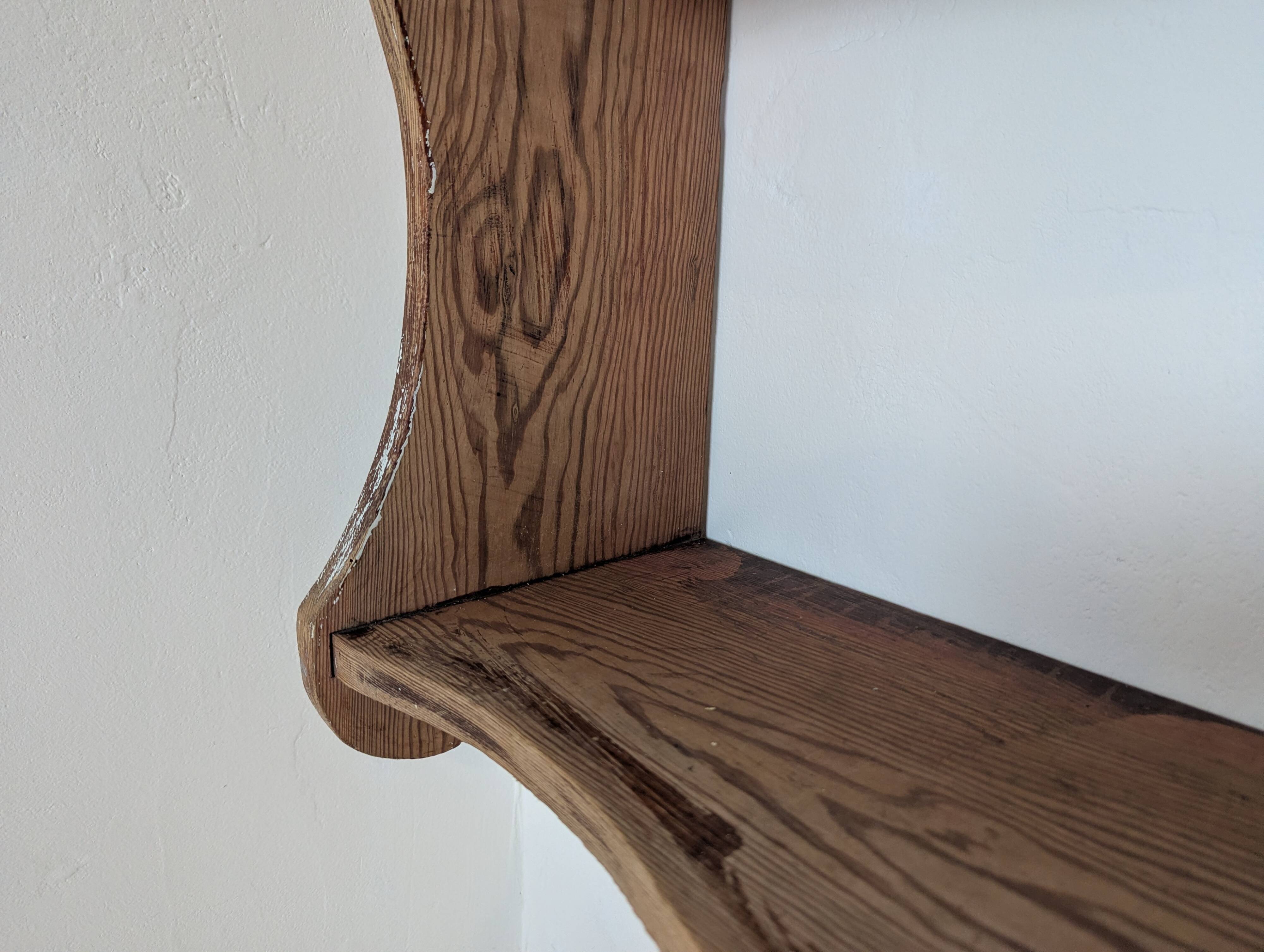 Large antique fir shelf