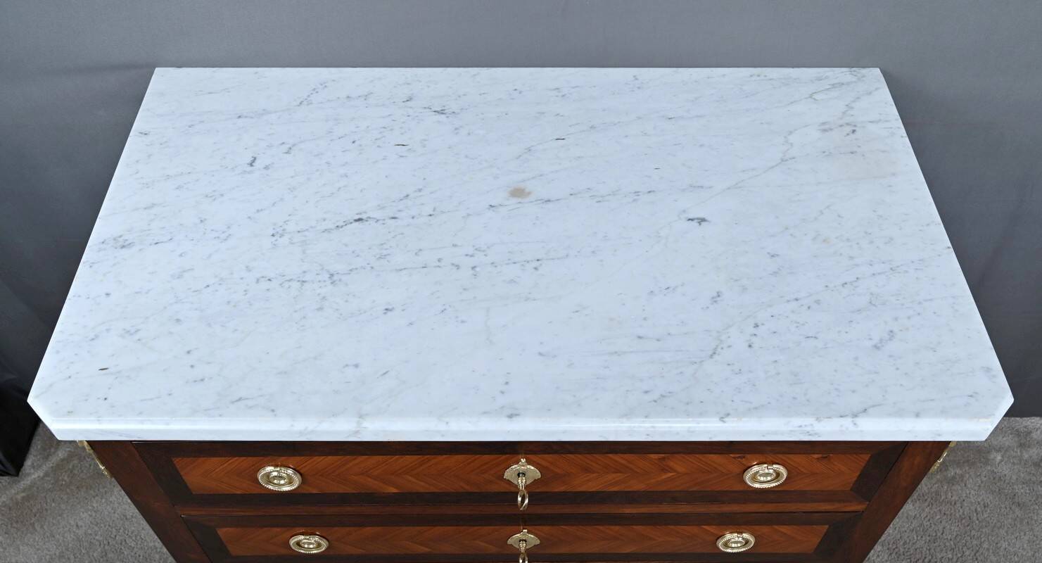 Rosewood and rosewood marquetry commode, Louis XVI style – late 19th century