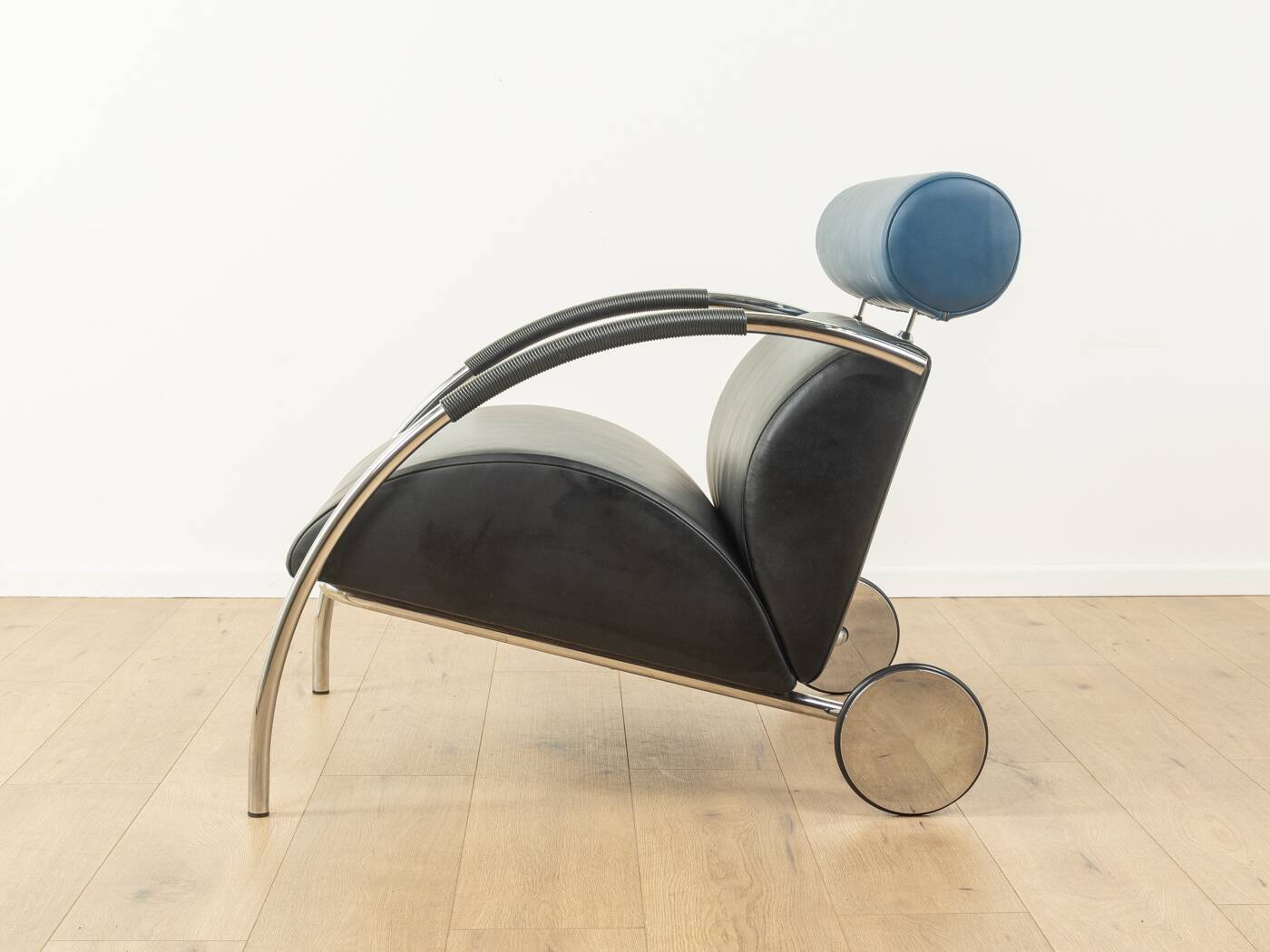 Fauteuil en chrome et cuir Zyklus par Peter Maly pour COR, 1984