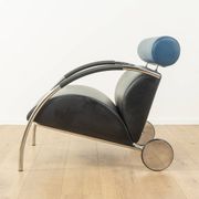 Fauteuil en chrome et cuir Zyklus par Peter Maly pour COR, 1984