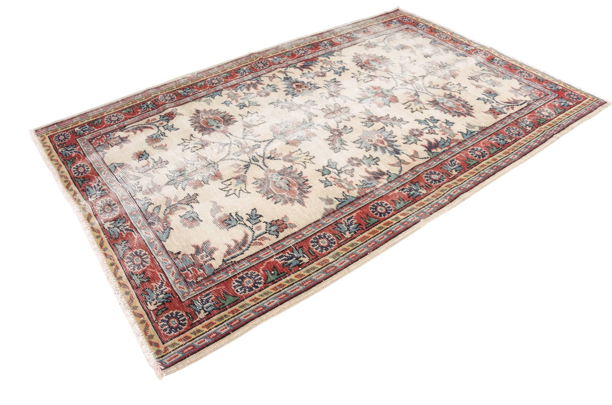 Multicolour Oushak Vintage Turkish Rug-sku-v722