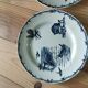 Assiettes Terre de Fer – Décor pastoral bleu – XIXe