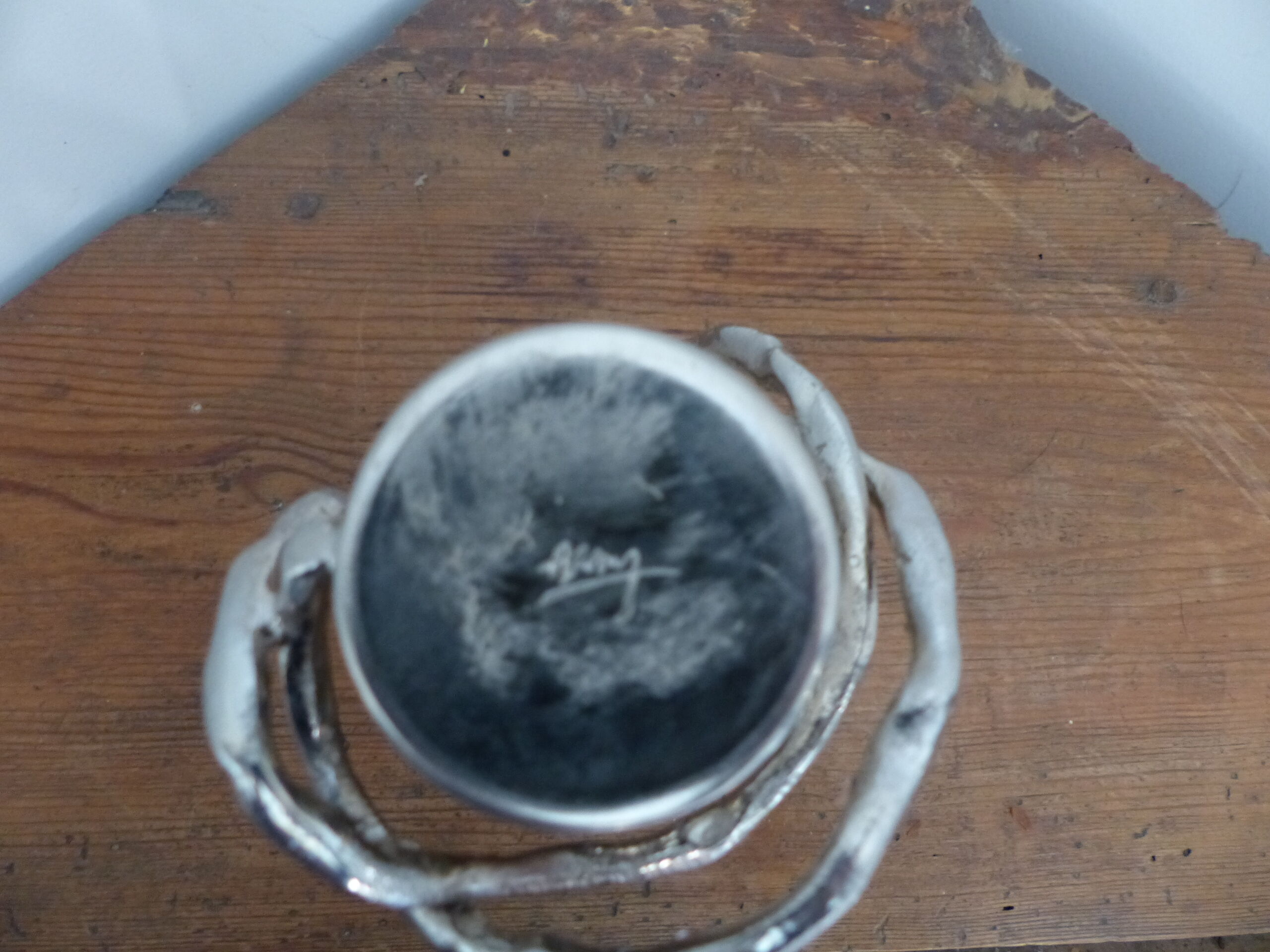 Metal vase signed ARAM