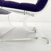 Fauteuil Space Age en plexiglas avec coussin mauve, 1970