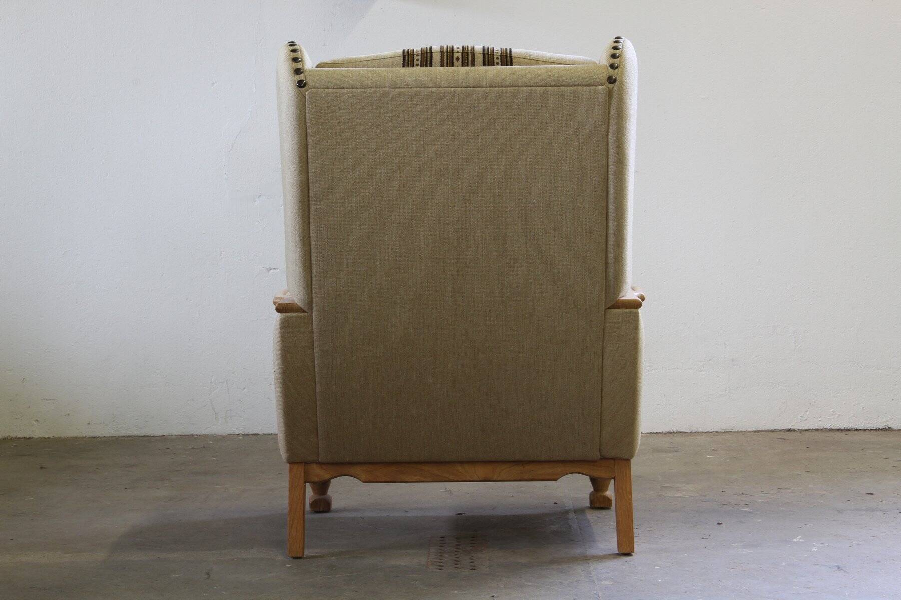 Chaises longues en chêne à dossier bas et haut dans le style de Henning Kjærnulf, Danemark, années 1960, ensemble de 2.