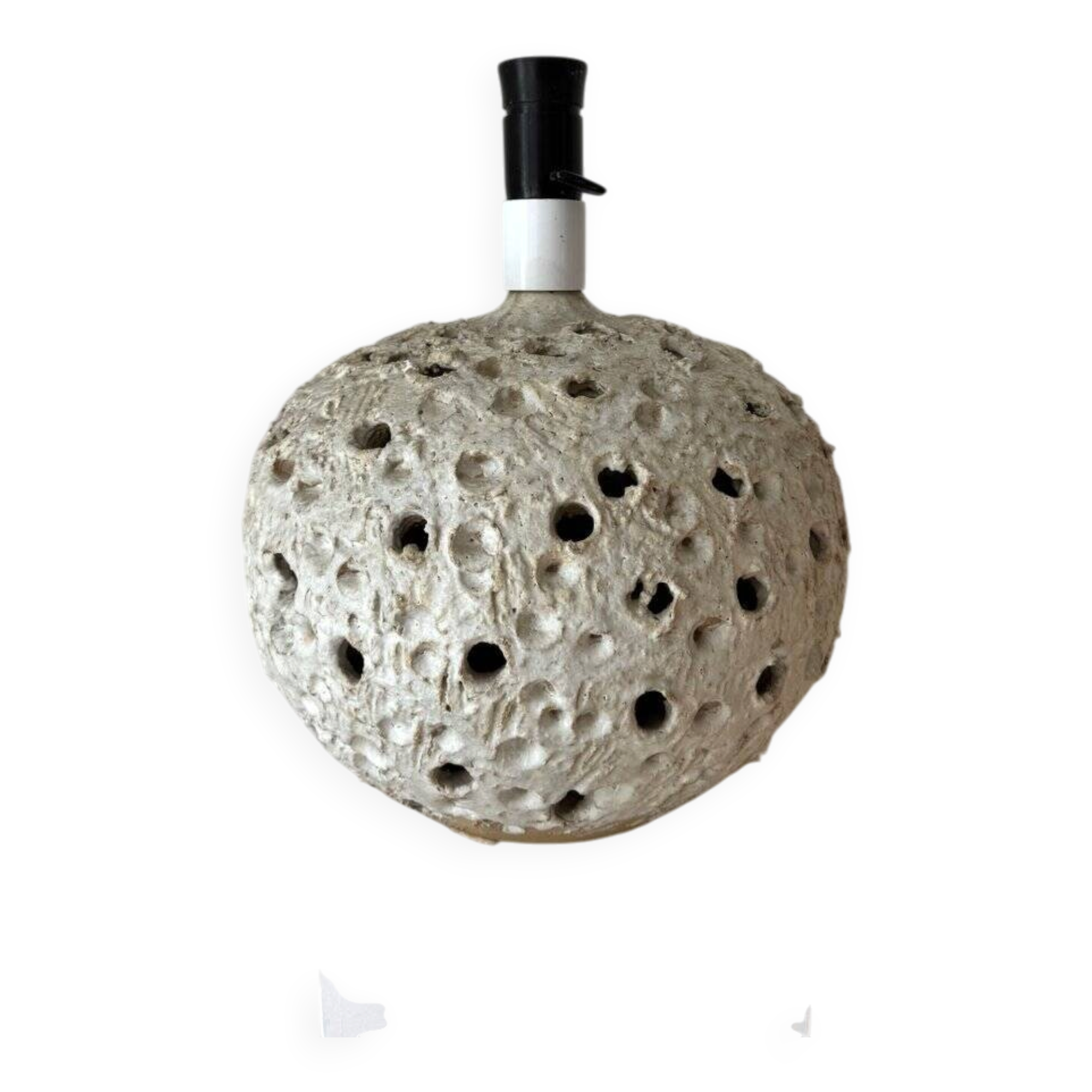 Large mid-century Danish brutalist ceramic table lamp in the style of Sejer, 1960s