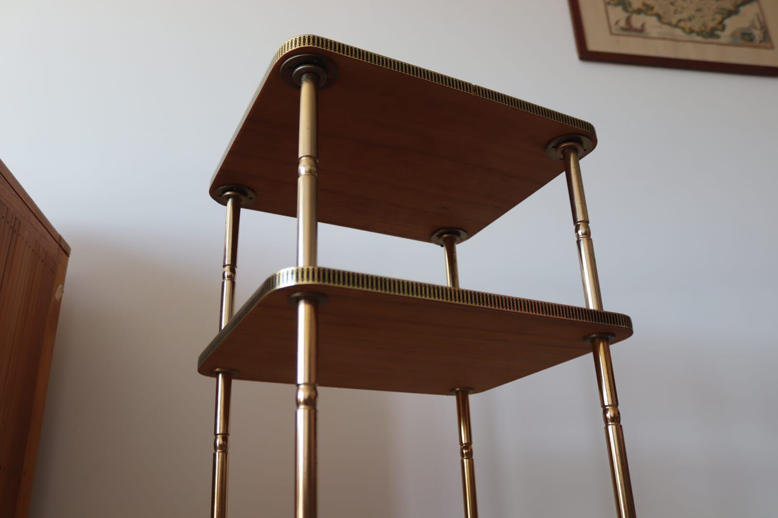 60s teak and brass table