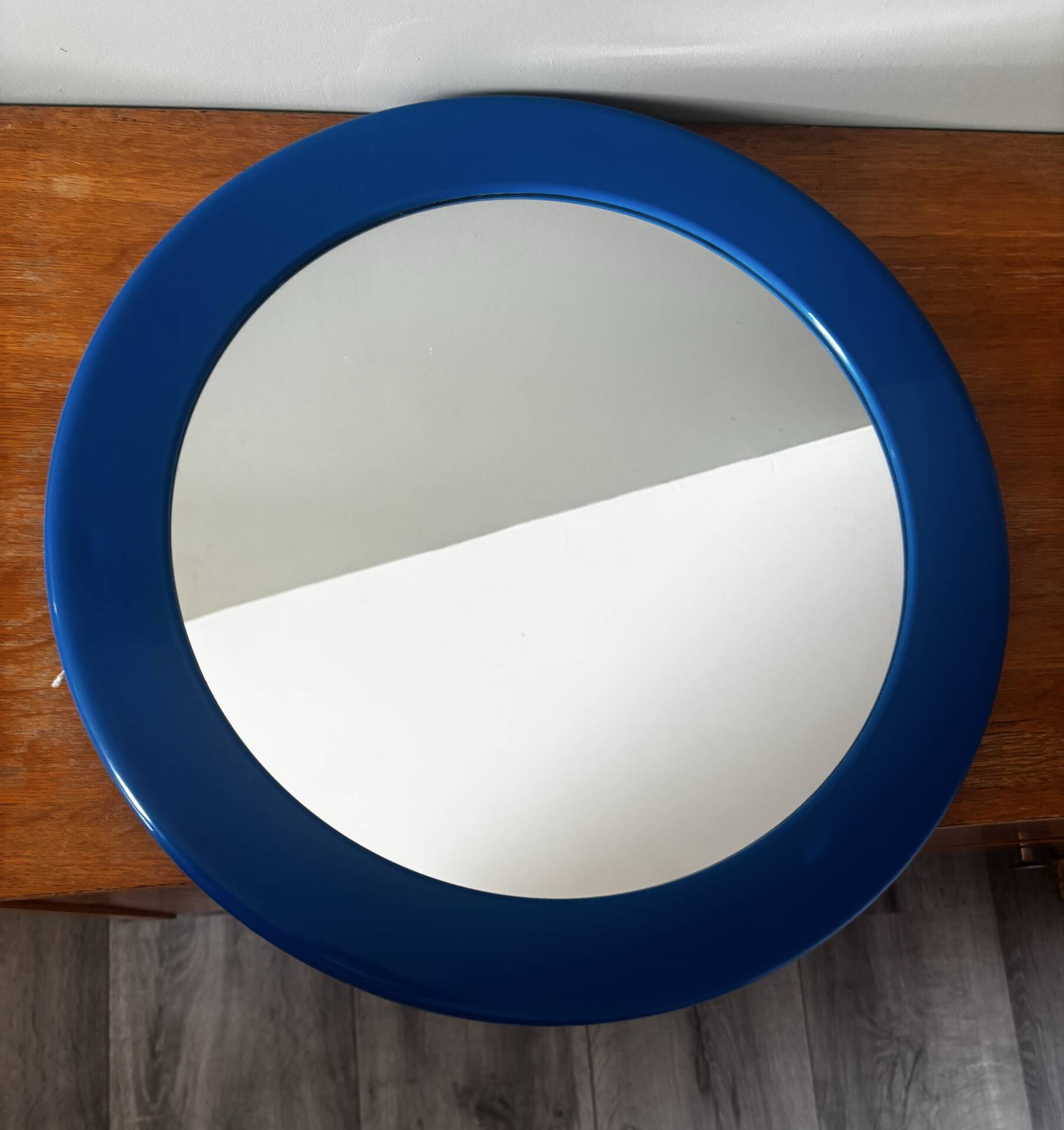 Miroir syla vintage bleu années 70 space age