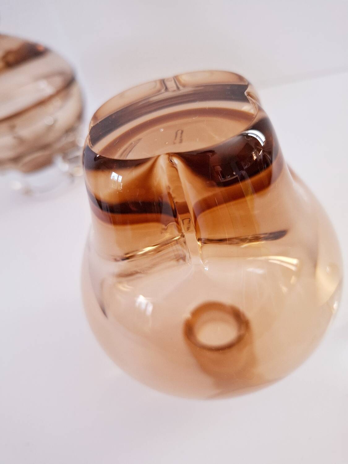 A pair of submerged glassware from the 1940s.