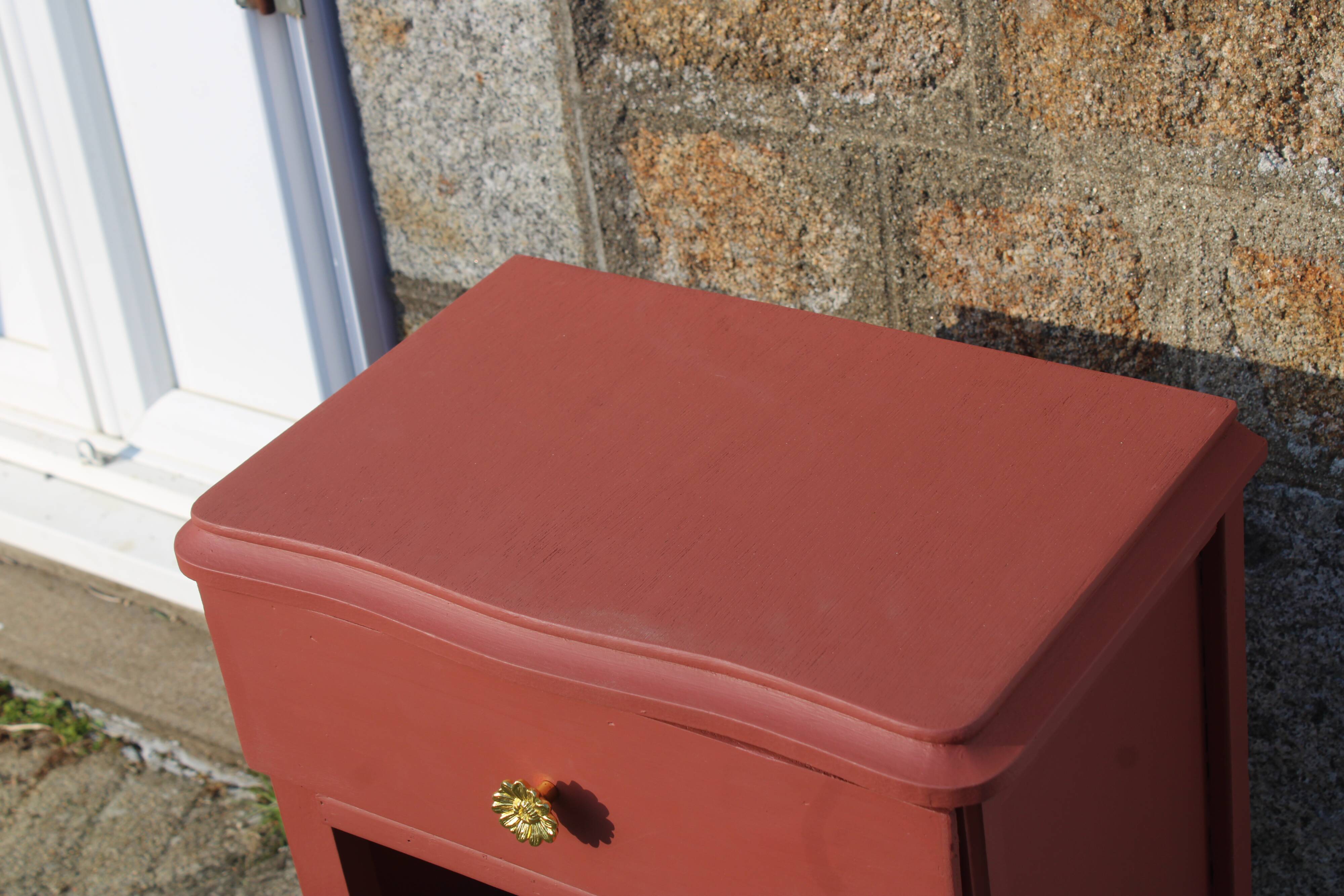 Terracotta pink bedside table