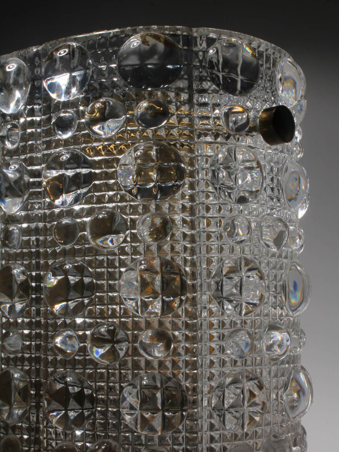 Carl Fagerlund Bubble Crystal Glass And Brass Sconce, For Orrefors