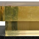 Bar in black lacquer and gilded brass by Jean-Claude Mahey for Maison Romeo.