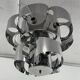 Curved steel chandelier attributed to Max Sauze, 9 lights