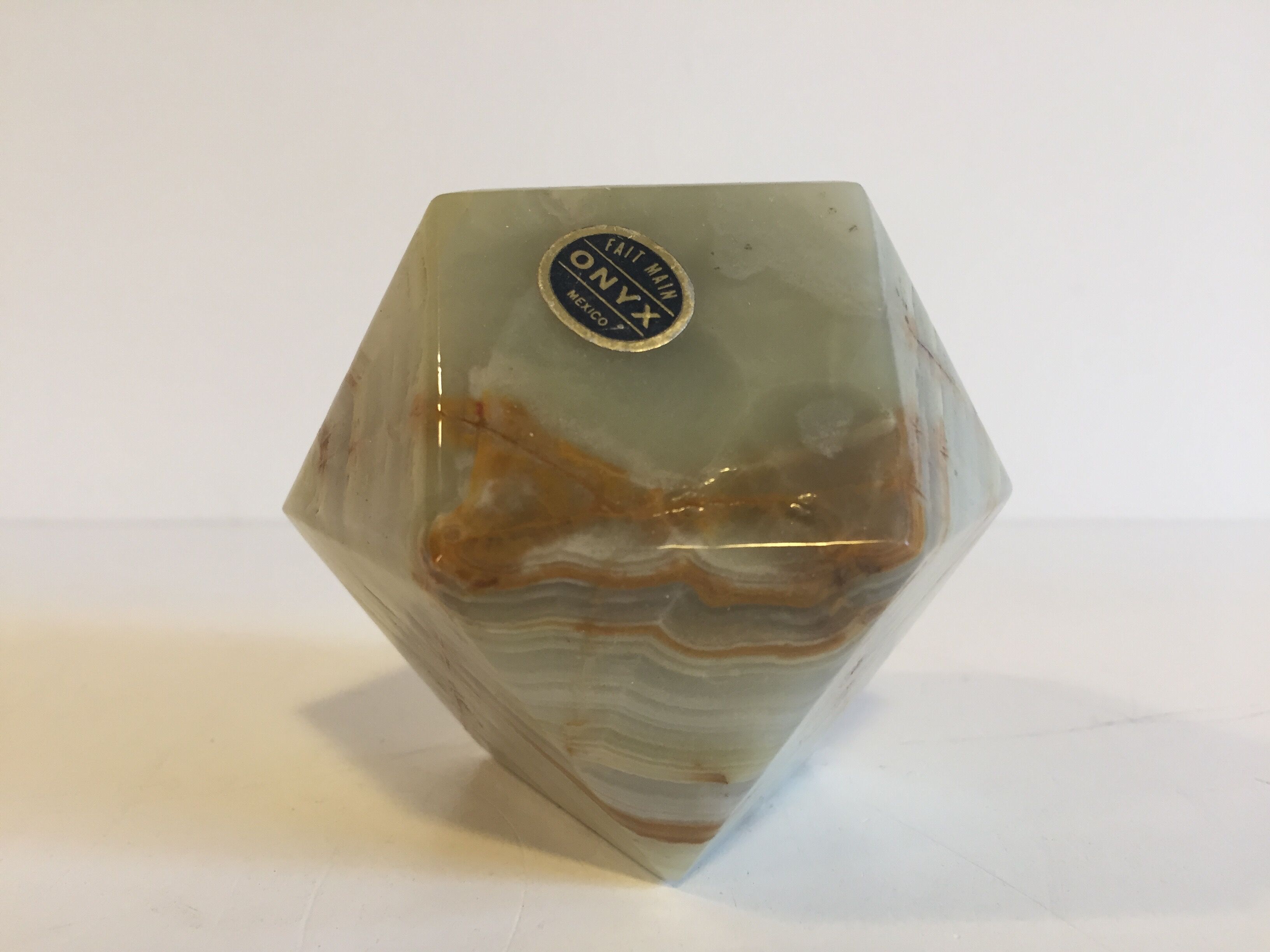 Presse papier en marbre d'onyx vintage