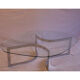 Table basse en verre et chrome de Paul Legeard 1970
