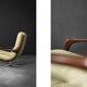 Swivel armchair in leather by Eugen Schmidt, Germany 1960