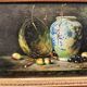 Petite huile sur panneau , nature morte début XXe.