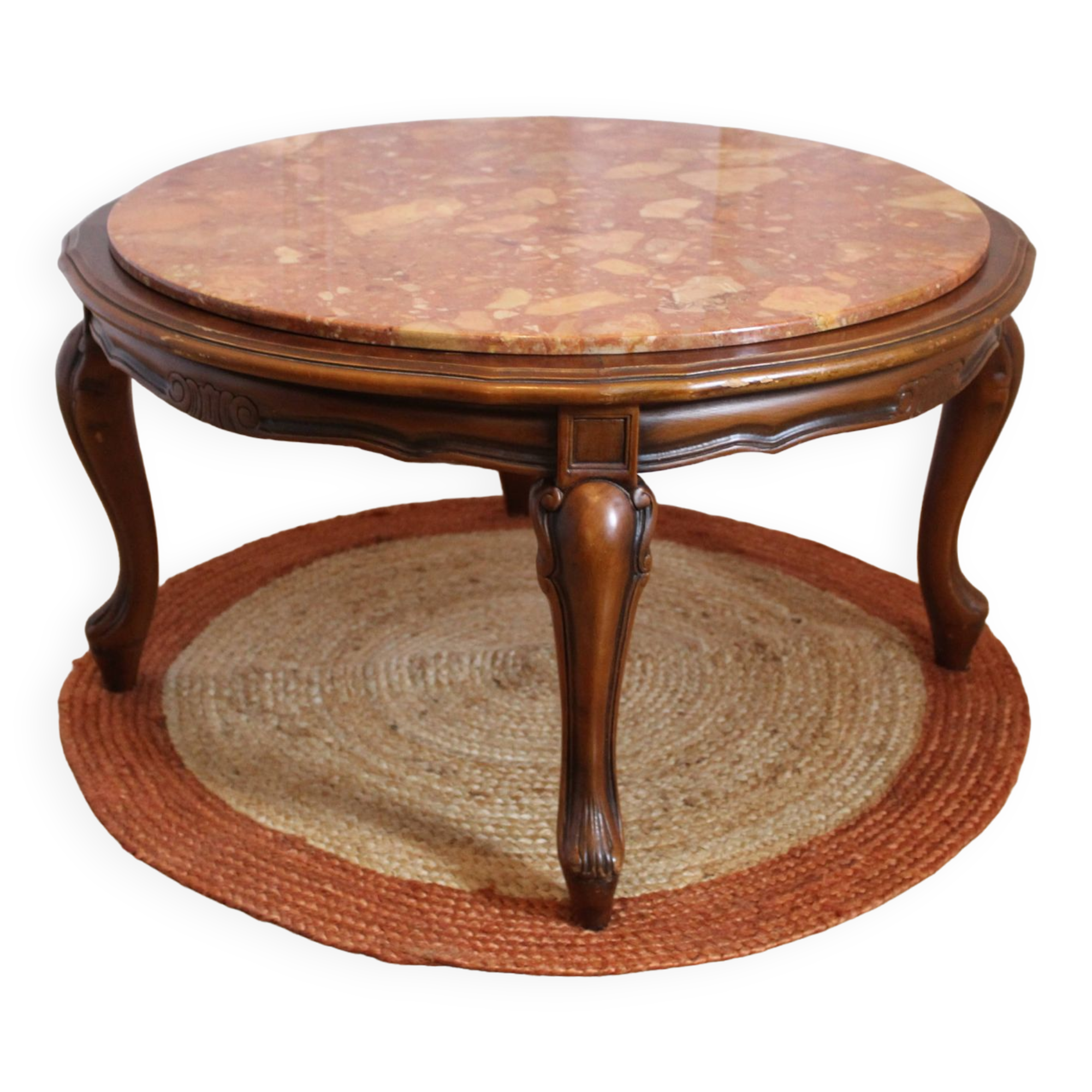 Red marble coffee table