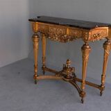 Console time XIX wood and stucco gilded Louis XVI style