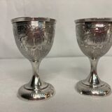 2111851 Silverware, pair of silver shells Minerva cipher early twentieth century