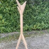 Scandinavian coat rack in raw oak