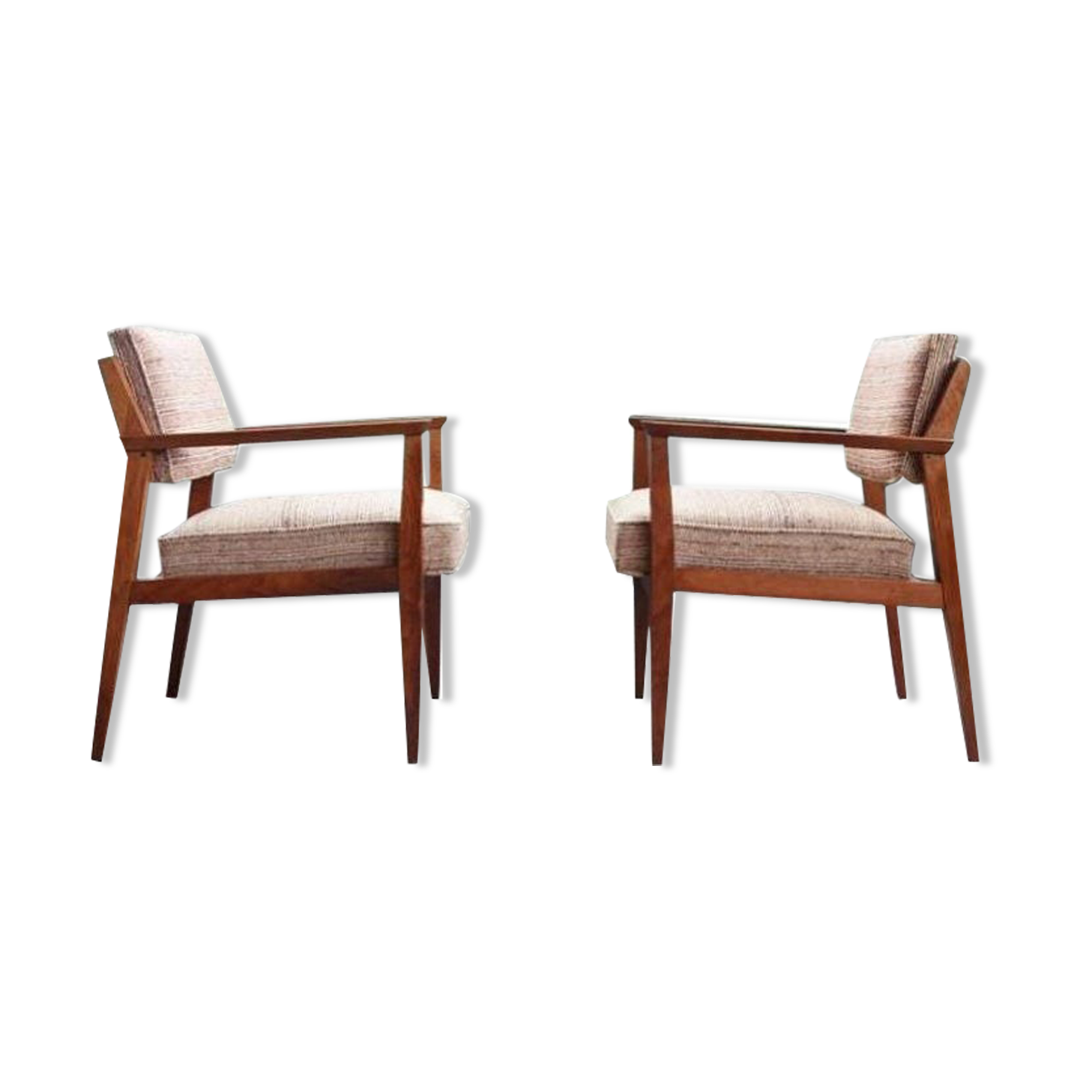 Pair of Giacomo Buzzitta walnut armchairs by Stow Davis