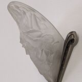 Art Deco wall lamp in frosted glass and nickel-plated bronze circa 1920