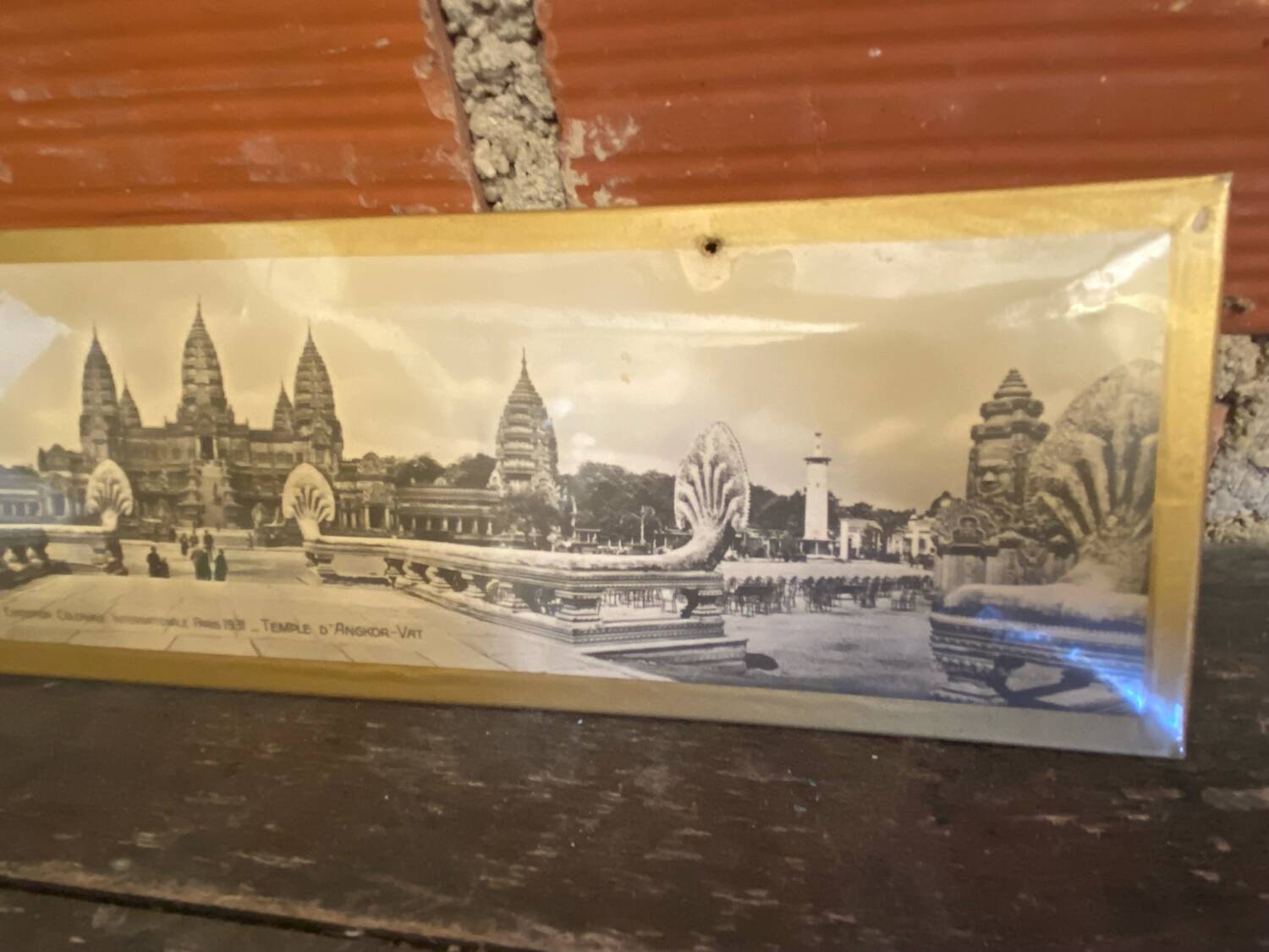 Panoramic glacoid ancient temple of angkor wat expo paris 1931 rare #