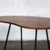 Coffee table beans wood and vintage metal