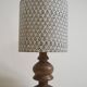 Wooden lamp with block print shade