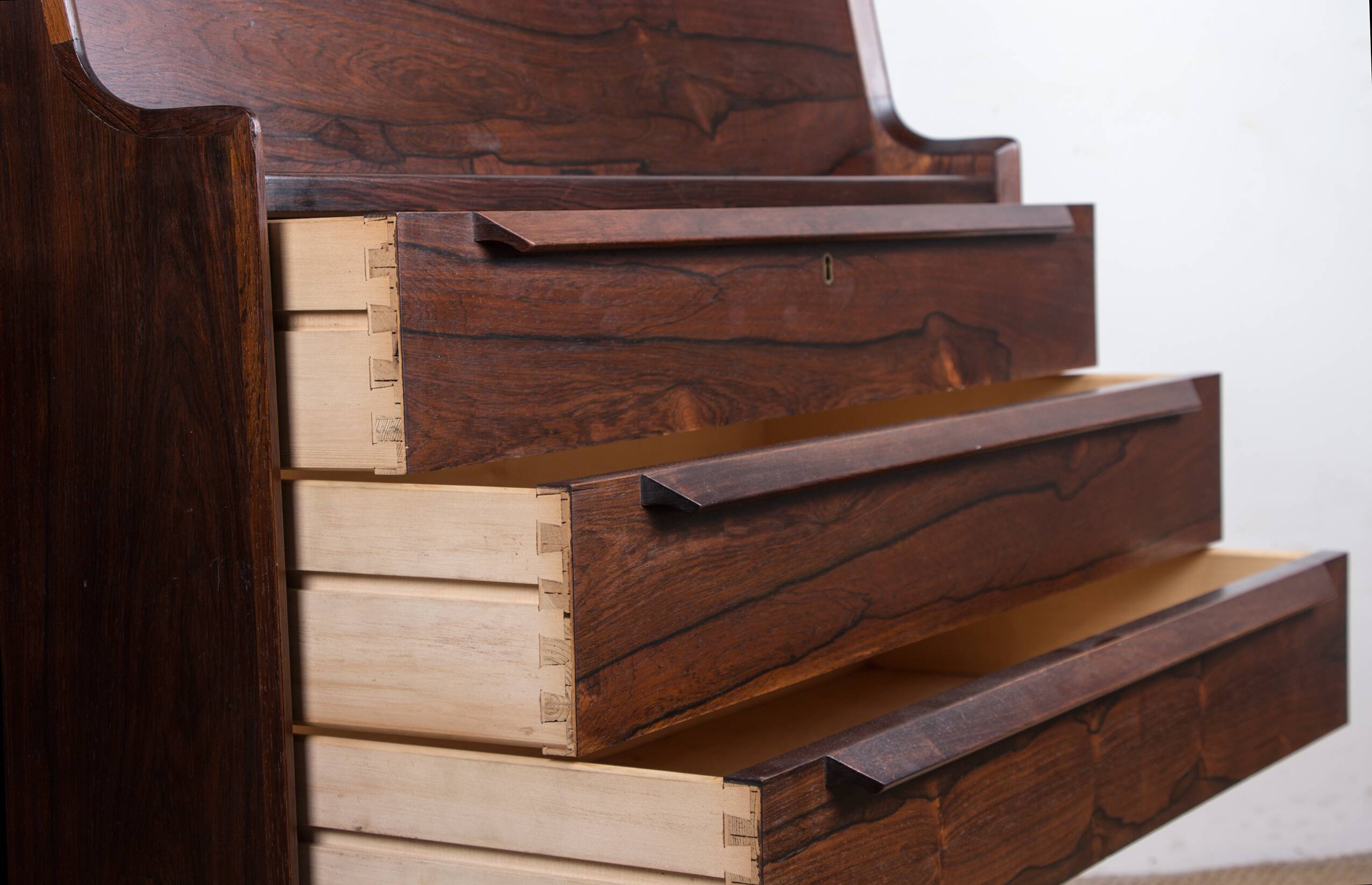 Secretary desk, Danish Rosewood by Arne Wahl Iversen for Branderup Mobelfabrik 1960.
