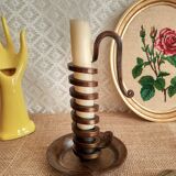 Spiral cellar rat candle holder - vintage