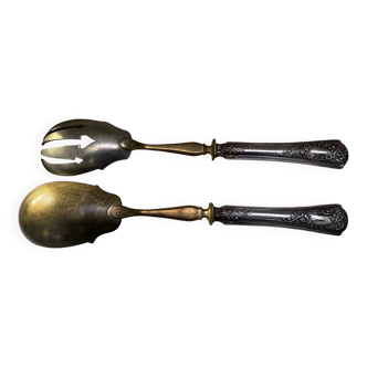 Silver and Vermeil Salad Servers from the Art Nouveau period