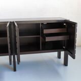 4-door sideboard in tinted solid iroko