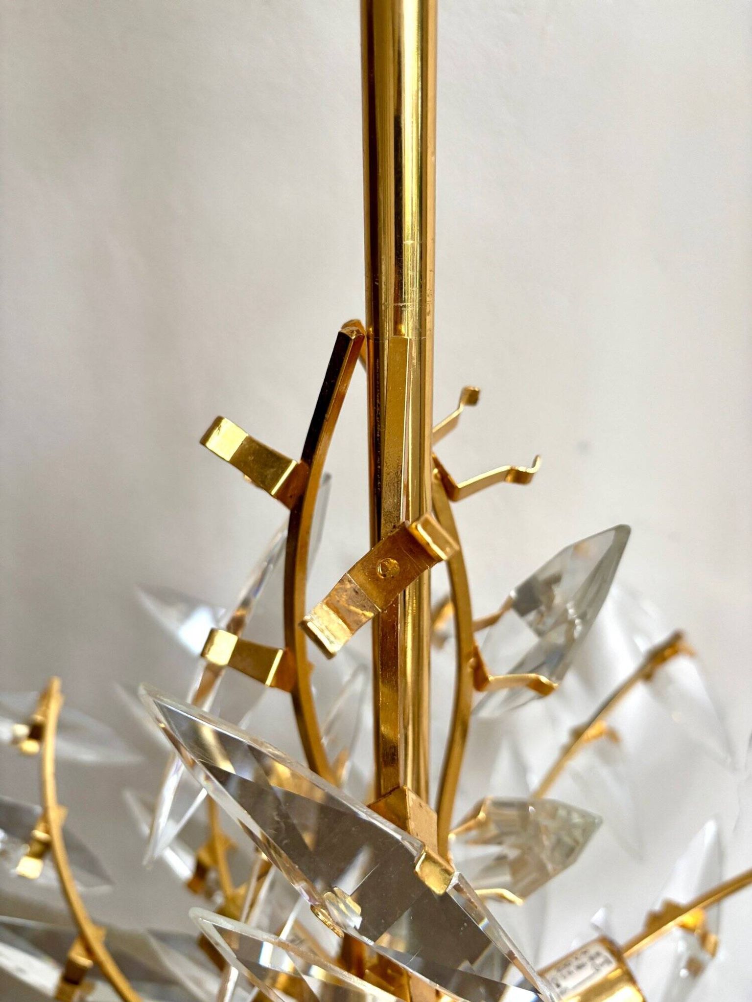 Rafael Tormo 6-light chandelier in gold metal and transparent tassels