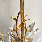 Rafael Tormo 6-light chandelier in gold metal and transparent tassels