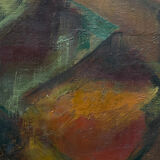 Tableau peinture nature morte cubiste XXe